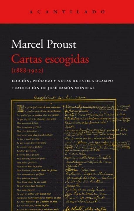 Cartas escogidas (1888-1922), Marcel Proust , Acantilado, Barcelona, 2022